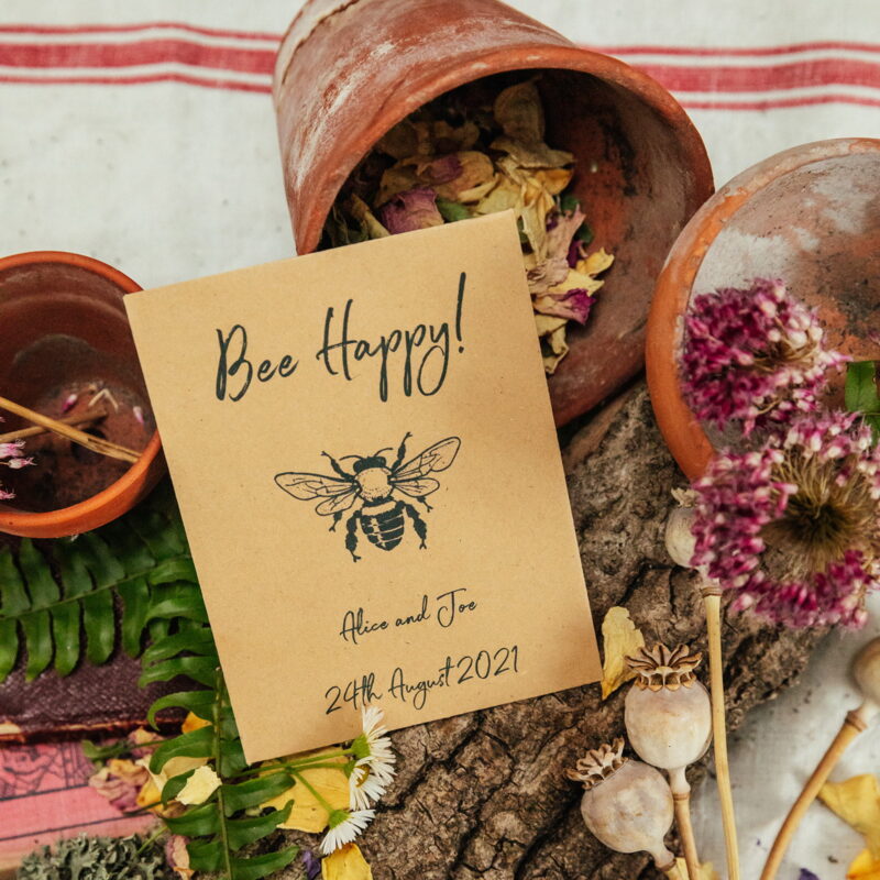 Bee happy seed packet