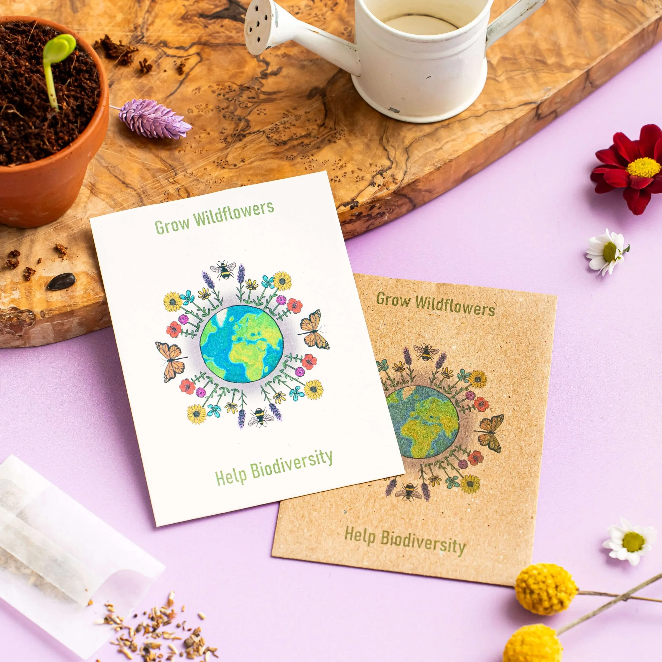 Earth design wildflower seed packet