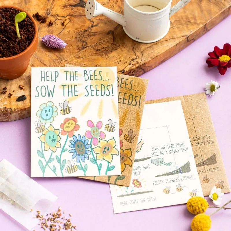 Help bees, sow wildflower seeds seed packet
