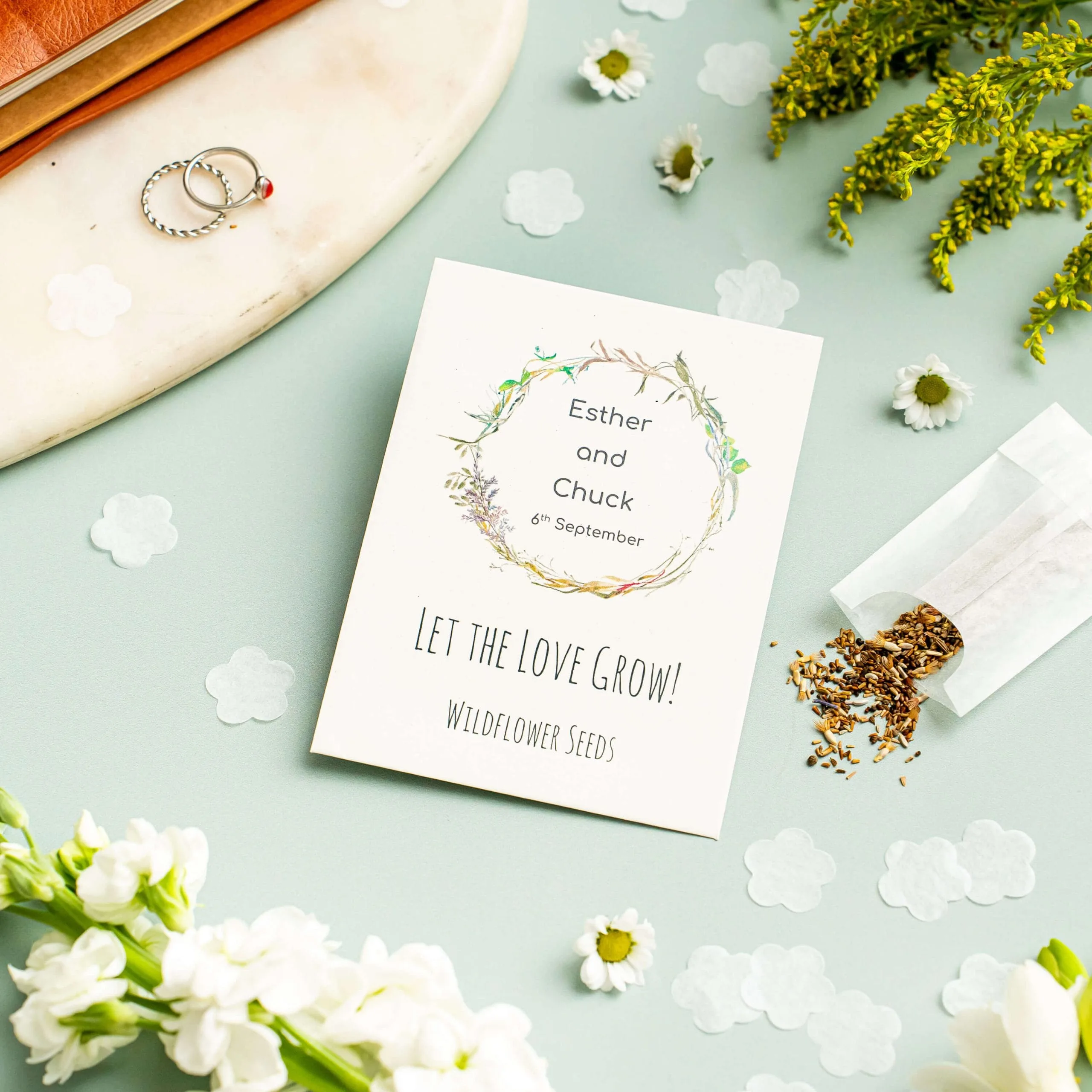 Let the Love Grow seed packet wedding favour